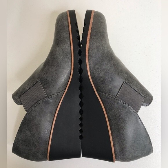 Life Stride Zora Gray Wedge Slip On Velocity 2 Lug Sole Faux Leather Women 8.5 - Picture 5 of 14